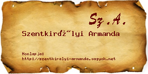 Szentkirályi Armanda névjegykártya